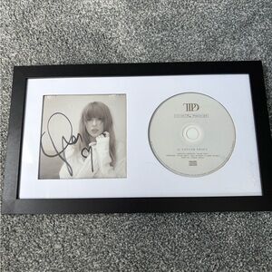 Taylor Swift TTPD CD with signed insert in black frame